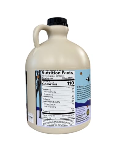 Pure Vermont Organic Maple Syrup Grade A Dark Robust (Former Grade B) - 1/2 Gallon 64 oz - Barred Woods Maple