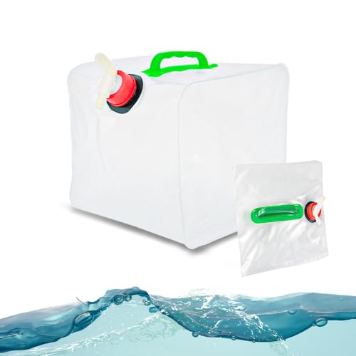 DTYGUIXE Bidón de Agua Plegable de 10 Litros Garrafa Plegable para Camping Bidón para Agua Potable de Plástico Alimentario...