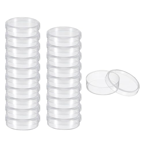 Patikil PTF240322TT000296 35Mm Plastic Petri Dishes With Lid, 20 Pcs Petri Plates Tissue Culture Plate For Lab Science Experiment cover