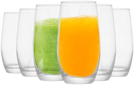 6 Pcs Crystal Highball Glasses Set, 16 oz Drinking Glasses, Tall ...