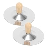 LOLIPPYY 2 Stück Teiliges Mini Fingerzimbeln mit Holzgriff Robuste Kleine Becken für Klarer Klang...