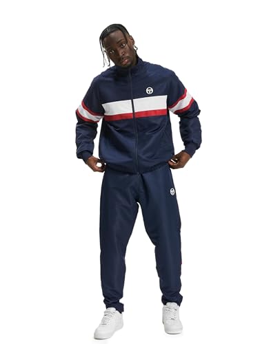 Sergio Tacchini Unisex Board Trainingsanzug, Navy/Tango Red, L EU