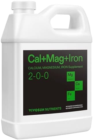 VIVOSUN Cal+Mag+Iron (2-0-0), Calcium, Magnesium & Iron Supplement, Liquid Nutrient Fertilizer for All Plants, Concentrated Plant Food for Soil/Soilless Cultivation, Hydroponics, 1 Quart