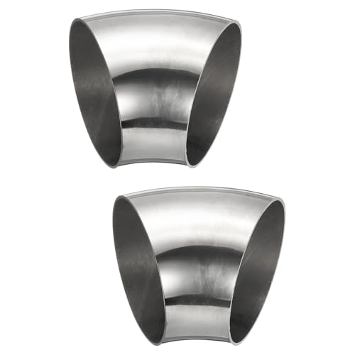 PATIKIL 2 Stück Edelstahl Rohrbogen 45 Grad Bogen, 70mm OD Stahl Auspuffbogen Auspuffrohrverbinder Edelstahlbogen 304 Edelstahl Rohr für Auspuffrohr Treppengeländer Auto HVAC