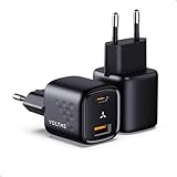VOLTME Caricatore USB-C 30W Caricatore Rapido GaN 2-Pack PD3.0 e PPS, Nero