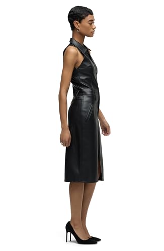 Image of Hudson Women's Sleeveless Collared Halter Utility Dress with Pockets