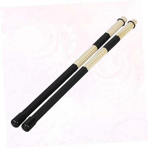 2 piezas de baquetas de bambú para jazz, cepillos para batería y baquetas de madera para instrumentos de percusión, con tensión ajustable para estilos de interpretación versátiles, para bateristas y músicos de jazz miniatura 6