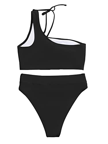 Lilosy Sexy Cutout One Shoulder Bikini Swimsuit Set for Women Brazilian Bathing Suit 2 Piece4