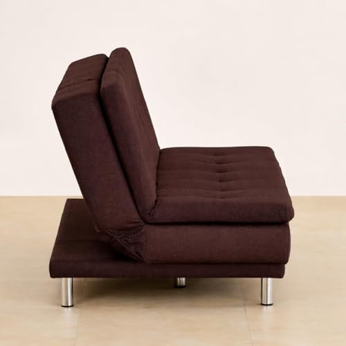 Image of Da URBAN 3 Seater Sofa for Living Room, Couch Sofa for Living Room (Velvet & Leatherette Brown)