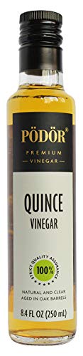 PÖDÖR Premium Quince Vinegar - 8.4 fl. Oz. - 100% Natural, Aged in Oak Barrels, Fermented, Unfiltered, Vegan, Gluten-Free, Non-GMO in Glass Bottle