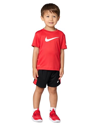 Image of Nike Boys' Dri-FIT Swoosh Logo T-Shirt and Mesh Shorts 2-Piece Outfit Set