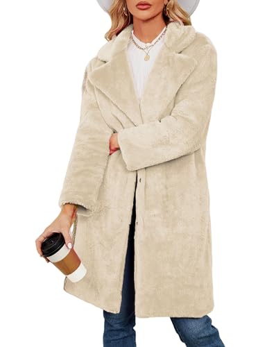 Rixiland Women's Faux Fur Coat Fuzzy Warm Winter Long Fur Jackets