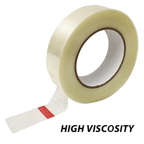 COACOM 1 Rolle Gestreiftes Hochviskoses Faserband, 25 m X 25 mm, Robustes, Wasserfestes Klebeband, Geeignet Für Verdeckte Reparaturen Im Innen- und Außenbereich, Heimwerken und Kunsthandwerk