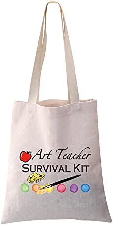 PXTIDY Art Teacher Survival Kit Makeup Bag Art Teacher Gift Teacher Bag for Teacher Appreciation Gift (tote bag)