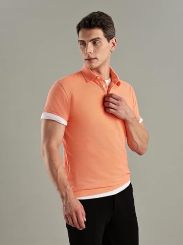 Image of Solid Slim-Fit Cotton Polo T-Shirt