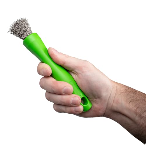 Image of BrushAll Wire Hand Brush with Ergonomic Handle and Tightly Packed Bristles for Kitchen, Garage, Indoor, Outdoor (Stainless Steel) Patent Pending