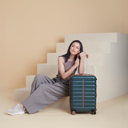 Image of Assembly Cabin Suitcase with8 Spinner Wheels & TSA Lock, Polycarbonate Hard Shell Carry On Luggage for Weekend Getaways, Green, 20-Inch