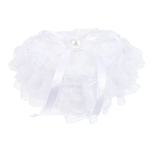 NAMOARLY Heart Shape Ring Pillow for Wedding Ring Holder Pillow Lace Romantic Wedding Decorations