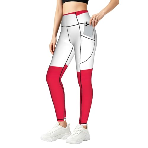 Leggings con estampado de bandera polaca elásticos y transpirables para evitar rozaduras
