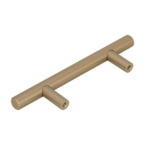 Image of Amerock Bar Pulls 3 in (76 mm) Center-to-Center Golden Champagne Cabinet Pull - 10 Pack | 3 inch (76mm) Center-to-Center Mounting Distance and 5-3 /8 inches Overall Length, Durable Carbon Steel Cabinet Hardware