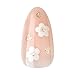 KISS Classy Nails Premium, Press-On Nails, Nail glue included, 'Gleamin', White, Medium Size, Almond Shape, Includes 30 Nails, 2G Glue, 1 Manicure Stick, 1 Mini File
