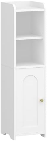 Hzuaneri Badezimmerschrank Weiß - Platzsparender Eckschrank Mit Verstellbaren Böden & Magnetischen Türen