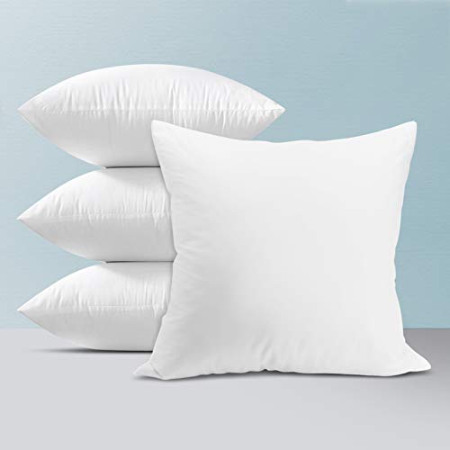 SOYARED Pillow Inserts 18x18 Set of 4 Decorative Throw Pillows Insert for Couch Bed Sofa Indoor Outdoor Square Euro Form Stuffing