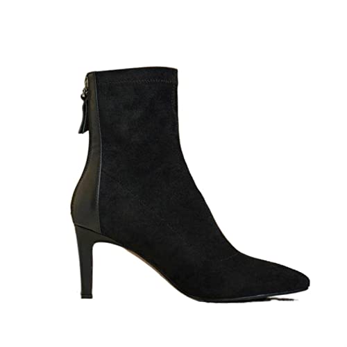Bottes chaussettes pointues à talons hauts avec tige élastique fine d'hiver