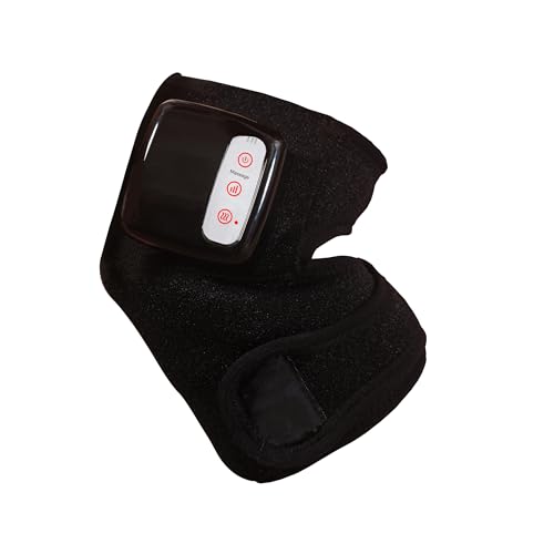 Masajeador de rodillas con calor, vibración, piedras de jade y carbón de bambú | Masajeador calentado para rodillas con jade y carbón de bambú, 3 modos de vibración, diseño portátil y wearable con controles LED miniatura 1