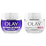 Bundle of Olay Retinol 24 MAX Night Cream Face Moisturiser 50ml + Olay Collagen Peptide MAX Face Moisturiser Day Cream 50ml
