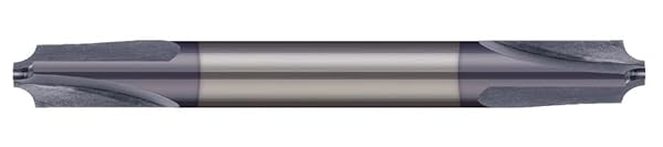 Micro 100 CRE-187-060X Corner Rounding End Mill - Double-Ended, 060" Fl, 060" Radius, 005" Max Lead-in Lenght, 3/16" Shank Dia, 2" OAL, AlTiN #1