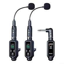 [UHF FREQUENCY RANGE] Delivering reliable audio transmission, this sax microphone operates within a UHF frequency range of 570-590MHz for clear sound quality. [SELECTABLE CHANNELS] Enjoy the convenience of 16 selectable channels, allowing you to easi...