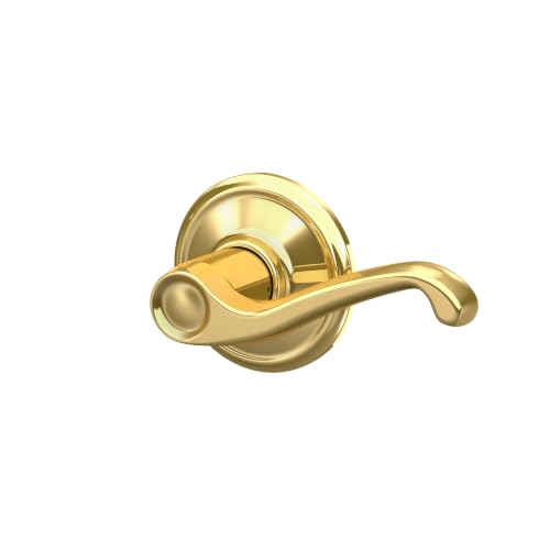 SCHLAGE Flair Hall/Closet Passage Door Handle, Reversible, Bright Brass - image 3