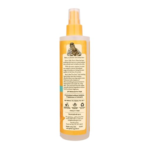 Burt's Bees for Pets Anti Itch for Dogs Spray with Honeysuckle - Dog Itching Skin Relief Treatment - Dry Skin Relief for Dogs, Dog Grooming Supplies, 10 Fl Oz
