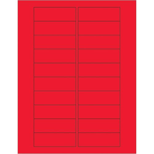 Tape Logic 3 x 1 Fluorescent Red Rectangle Laser Labels