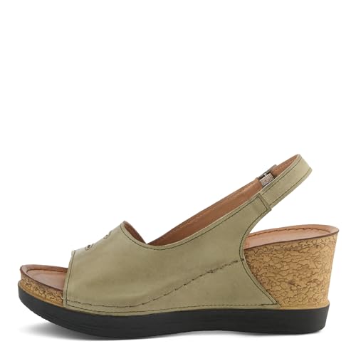 Spring Step Women's KELSY Leather Buckle Slingback Wedge Sandals - Premium Materials, Adjustable Fit, Made in Turkey3