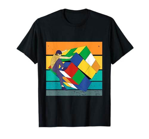 Kletterer bunter Würfel Puzzle Kletterabenteuer Probleme T-Shirt