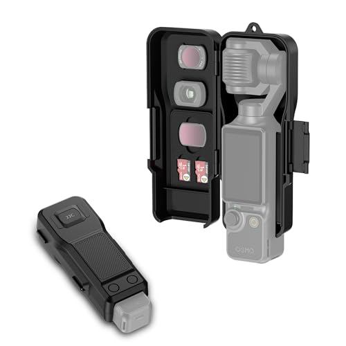 JJC DJI Osmo Pocket 4/3 ��p �J�o�[�P�[�X �n�[�h�V�F�� �t���b�v�P�[�X �t�B���^�[3��&Micro SD 2�����[�\ �h�o �Ϗ��� �����h�~ �X�g���b�v���t�� �����Y�X�N���[���ی�P�[�X ��