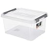 Curver HANDY + Box opbergdoos met deksel, 15 l, transparant/grijs, 39 x 29 x 20 cm
