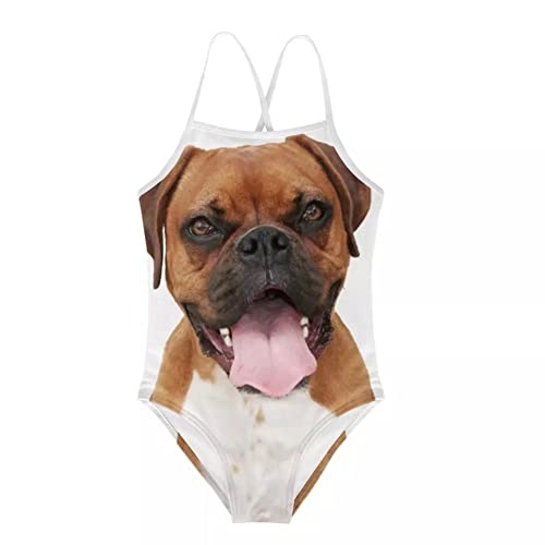 Cumagical Badeanzug für kleine Mädchen, Tierdruck, schnelltrocknend, Strand-Bademode, Badeanzug, hund, 7-8 Jahre