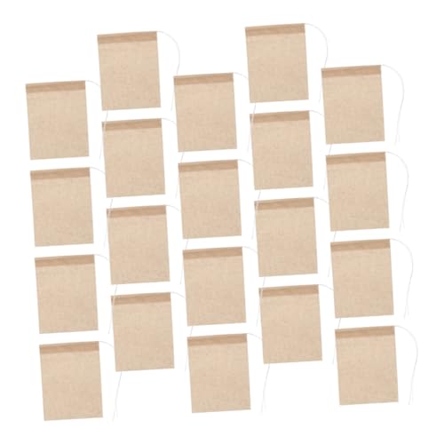 GLEAVI 100 Piezas Bolsitas de Desechables de Filtros Infusiones de Bolsa de Fina con Cordón Preparar Bebidas Especias Color Marrón Claro