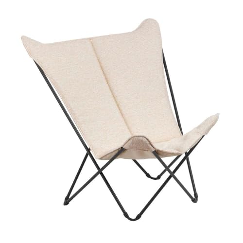Lafuma MOBILIER - Fauteuil Papillon Matelassé Grande Largeur - Sphinx - Niksen - Beige Creme - Fabriqué en France - LFM5396_A004 - Garantie 5 Ans - L.83xl.91xH.87cm
