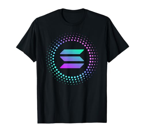 Pièce de monnaie colorée avec logo Solana SOl Crypto | Pièce Solana T-Shirt