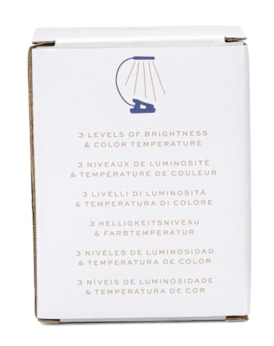Image of DesignWorks Ink Rechargeable Booklight with Clip, Flexible Arm, 3 LED Light Settings, USB Charging Cord - Navy