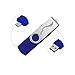 64GB USB Flash Drive OTG Pendrive for Android Phones, Techkey Thumb Drive Memory Stick for Tablets, Pen Drive Jump Drive for PCs, Deep Blue