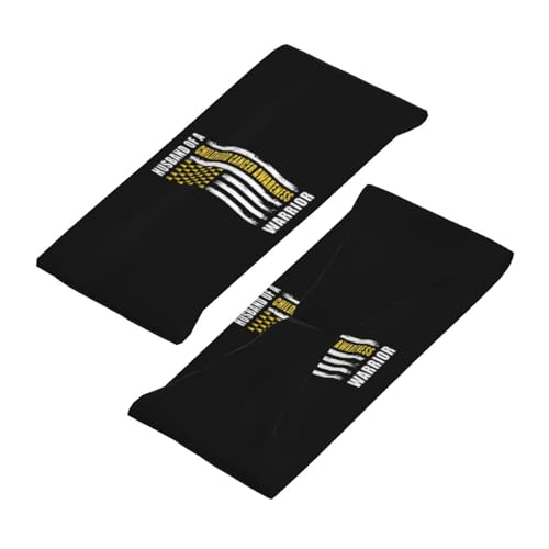 Husband of A Warrior Childhood Cancer Awareness Support Squad Adjustable Sports Headband Moisture Wicking Sweatband for Running Workout4