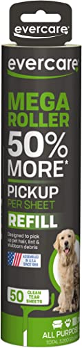 Evercare Lint Roller Mega Fusselroller, Kunststoff, Grün, Refill-50 Sheets Cover