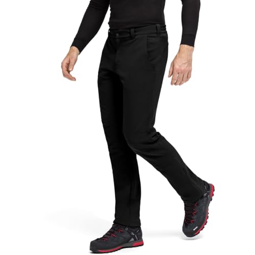 Maier Sports Herrmann, Herren Wanderhose, Wasserabweisende Outdoorhose für Trekking und Hiking, PFC-frei, mSTRETCH pro 2 & Dryprotec, Schwarz, 52 (W34/L32)