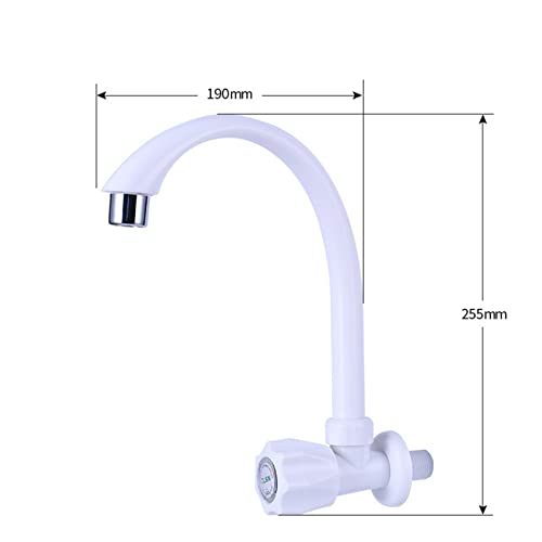 Robinet cuisine blanc eau froide simple robinet d'évier plastique durable - 3