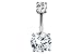Surgical Steel Big Bling CZ Crystal Belly Button Ring